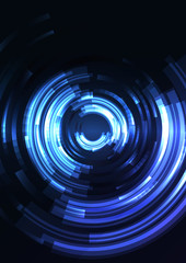blue abstract circle background, digital overlap layer line, simple technology design template, vector illustration