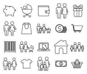 bundle of business monochrome set icons