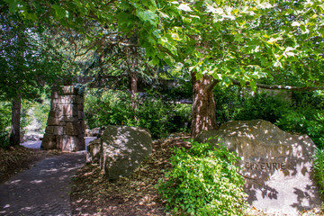 Stone Marker at Boise park.