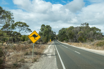 Kangaroo road sign, Kangaroo Island, South Australia