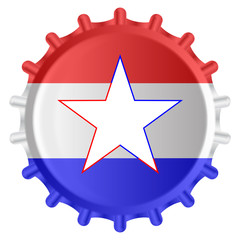 Texan Red White Blue Metal Bottle Cap