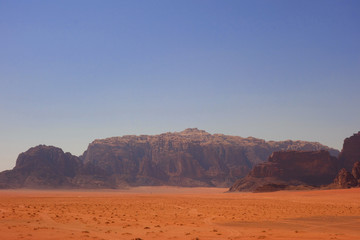 Fototapeta na wymiar Landscape of Wadi Rum desert in Jordan