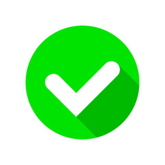 Check Mark Icon isolated on white background. Green symbol flat style for your web site design and logo, app, UI. Vector illustration