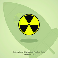 Vector Cartoon Design for International Day Against Nuclear Test on August 29th with nuclear background