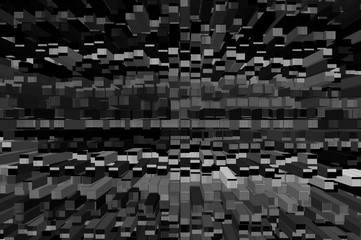 Monochrome 3D illustration / Abstract background of a monochrome 3D illustration.