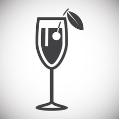 Cocktail related icon on background for graphic and web design. Simple illustration. Internet concept symbol for website button or mobile app.