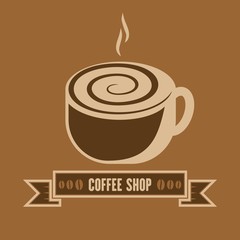 Coffee shop logo design template. Vector illustration