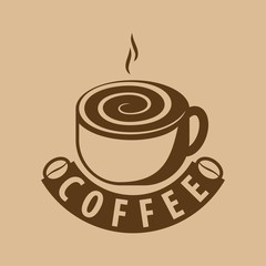 Coffee shop logo design template. Vector illustration