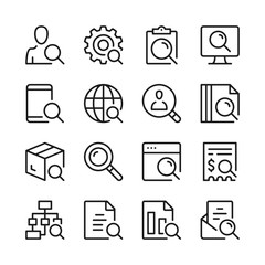 Search line icons set. Modern linear graphic design concepts, simple outline elements collection. Vector line icons