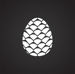 Pine cone icon on background for graphic and web design. Simple illustration. Internet concept symbol for website button or mobile app.