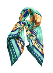 Watercolor kerchief accessory  illustration isolated on white background