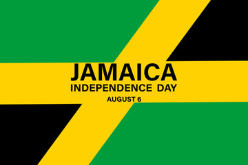 Jamaica Independence Day. August 6. Greeting card, banner, template.