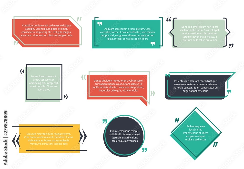 Aufkleber texting boxes. feedback typography quote box speech bubble template text note brackets citation page