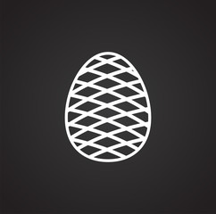 Pine cone icon on background for graphic and web design. Simple illustration. Internet concept symbol for website button or mobile app.