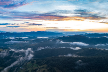 Fototapeta premium Sunset in beautiful Polish mountains and colorful sky_10