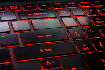 Keyboard with red back light