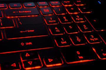 Keyboard with red back light
