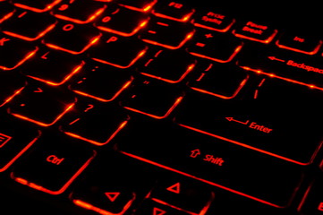 Keyboard with red back light