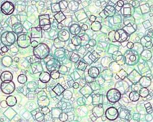 Abstract Generative Art color distributed donut figures background illustration