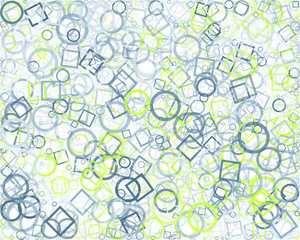 Abstract Generative Art color distributed donut figures background illustration