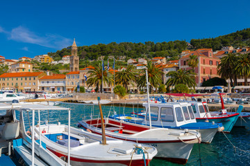 Hvar Town and Harbour, Hvar, Dalmatian Coast, Croatia, Europe