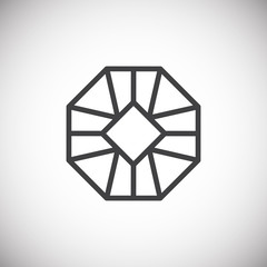 Gemstone icon on background for graphic and web design. Simple illustration. Internet concept symbol for website button or mobile app.