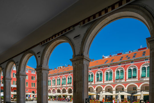 Republic Square, Split, Dalmatian Coast, Croatia, Europe