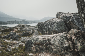 A world of rocks, water, moss and mountains 
