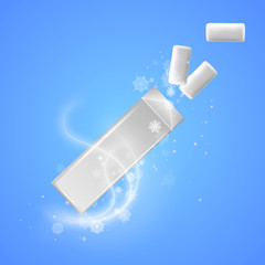 Refreshing chewing gum, pack of chewing gum for your design, realistic vector illustration