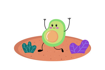 Cute avocado characters. vector illustration in cartoon style