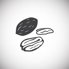 Nut related icon on background for graphic and web design. Simple illustration. Internet concept symbol for website button or mobile app.