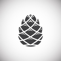 Pine cone icon on background for graphic and web design. Simple illustration. Internet concept symbol for website button or mobile app. - 279887408