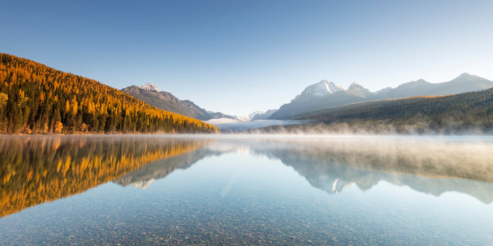 Autumn at Bowman Lake, Glacier National Park, Montana, USA