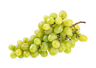 Bunch of green grape isolated on a white background
