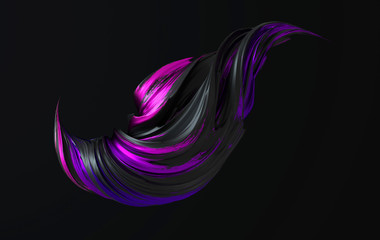 Colorfull dynamic abstract twisted shape. 3d render vawe, spiral. Computer generated geometric illustration