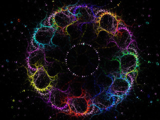 rainbow abstract fractal background 3d rendering illustration