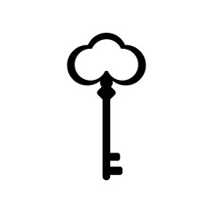 Key icon. Black on white background