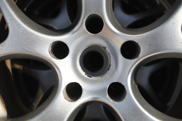 Plastic alloy wheel detail background 