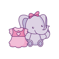 cute little elephant baby with dress girl
