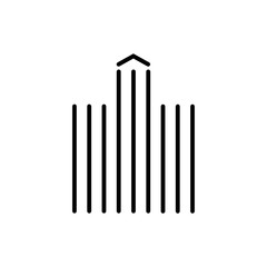 Highway building with lines sign