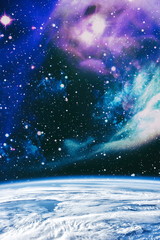 planets, stars and galaxies in outer space showing the beauty of space exploration. Elements...