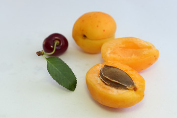 Cherries and apricots - a source of vitamins in the summer.