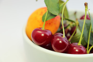 Cherries and apricots - a source of vitamins in the summer.