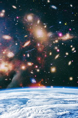 planets, stars and galaxies in outer space showing the beauty of space exploration. Elements...