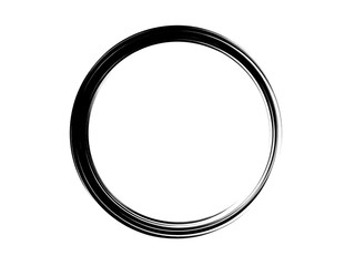 Grunge circle made of black paint.Grunge black oval frame.Ink circle made with art brush.