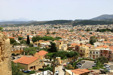 Fototapeta premium Rethymno, Crete island / Greece - May 28 2019: Charming old town Rethymno in Crete, Greece