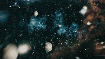 Far being shone nebula and star field against space. Elements of this image furnished by NASA.
