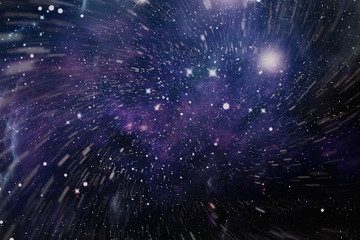 Stars of a planet and galaxy in a free space. Cosmic galaxy background with nebula, stardust and...
