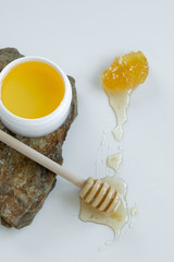 Fototapeta na wymiar Skin care products with honey. Healthy organic remedy, superfood for the skin
