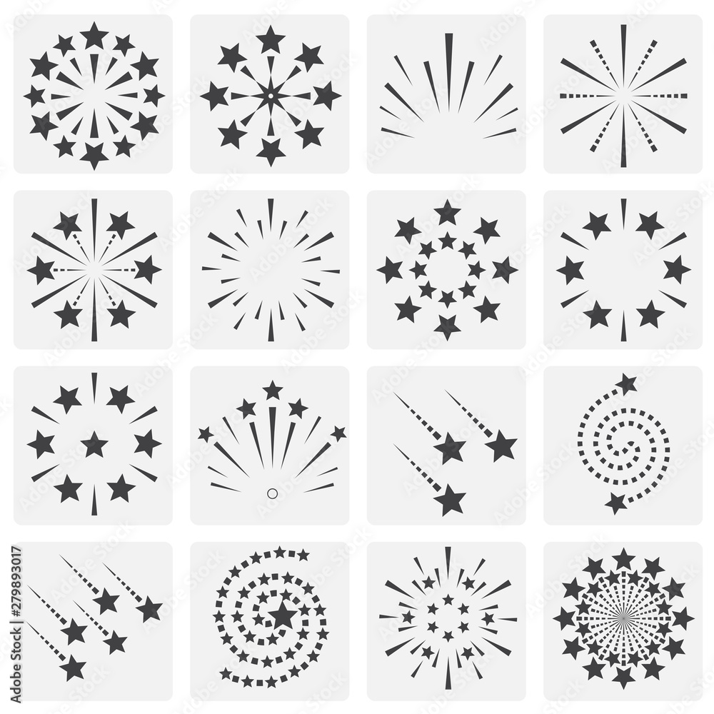 Poster sparkle icons set on background for graphic and web design. simple illustration. internet concept sy